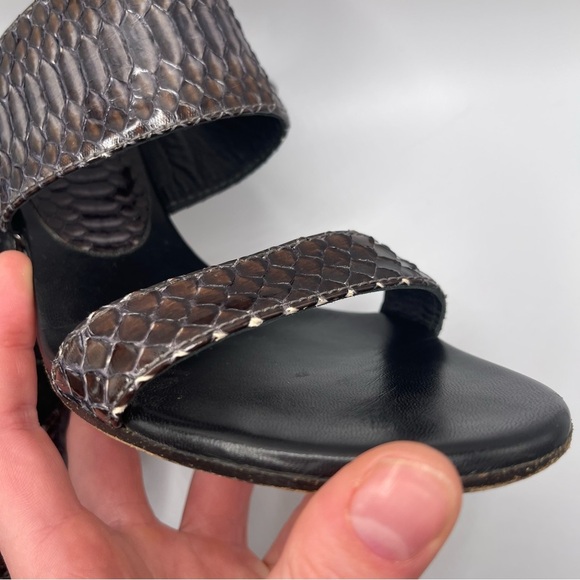 Stuart Weitzman Heels Women's 8 US Snakeskin Slingback Sandals Strap‎ Vintage - Picture 12 of 13